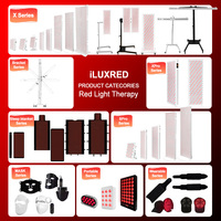 Appareil de luminothérapie rouge ILUXRED personnalisé à jet d'encre argenté, panneau LED haute irradiance 300W 660nm 850nm NIR pour la maison, la salle de sport et le bien-être