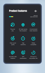 Huayi Voice SX21 لاسلكي ميكروفون Lavalier إلغاء الضوضاء ل TikTok يوتيوب تسجيل الفيديو الدفق - Product Image 6
