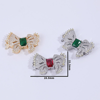 Mode élégant bonne vente 18k or et argent plaqué papillon fermoirs en forme d'arc pour la fabrication de bijoux fermoirs de connecteur Zircon