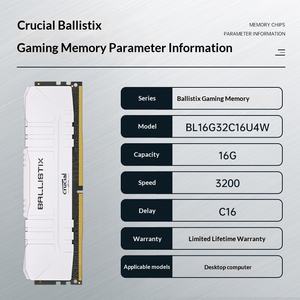 Memoria de Escritorio INREDA (<span class=keywords><strong>Crucial</strong></span>) 16GB DDR4 3200MHz UDIMM Ballistix Platinum BL16G32C16U4W - Product Image 2