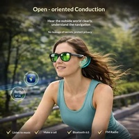 Nouveaux écouteurs intelligents sans fil F09 à énergie solaire avec radio FM et détection, pour lunettes, sport et conduite, modèle transfrontalier