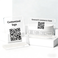 Letrero de Mesa con Código QR de Acrílico Personalizado, Porta Menús Digital para Cafetería, Restaurante, Salón, Exhibición de Señalización Comercial Moderna 2026