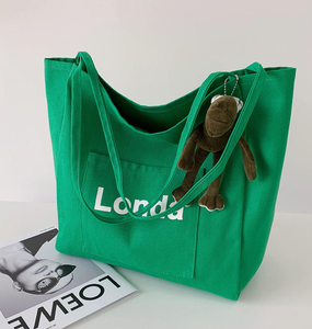 Bolsa de compras personalizada, ecológica, linda y a la moda, de gran capacidad, de lona de algodón, para estudiantes. - Product Image 4
