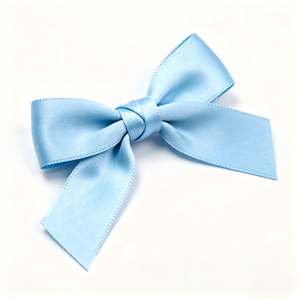 Ready-Made Double Faced Light Blue Polyester Satin <b>Ribbon</b> Bow Custom Logo Option Multi-Occasion Gift Wrapping for Wine Bottles - Product Image 5
