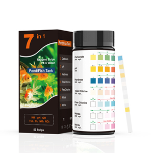 Tiras precisas de prueba de calidad del agua 8 en 1 Kit de prueba de acuario Tiras de prueba de tanque de peces para amoníaco PH Nitrato de alcalinidad total - Product Image 1