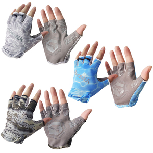 UPF50 + Guantes <span class=keywords><strong>de</strong></span> pesca Hombres Mujeres Protección solar Guantes sin dedos para pesca, kayak, senderismo, ciclismo 11B-2168 (B07) - Product Image 1