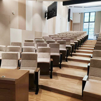 Chaise pliable de salle de conférence d'amphithéâtre de théâtre de conception moderne avec la table se pliante d'écriture d'ABS