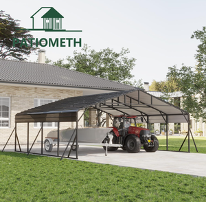 Abri de voiture moderne en métal robuste avec toit en acier galvanisé, <span class=keywords><strong>garage</strong></span> portable, abri de stationnement pour jardin, pour voiture, SUV et rangement d'outils - Product Image 2