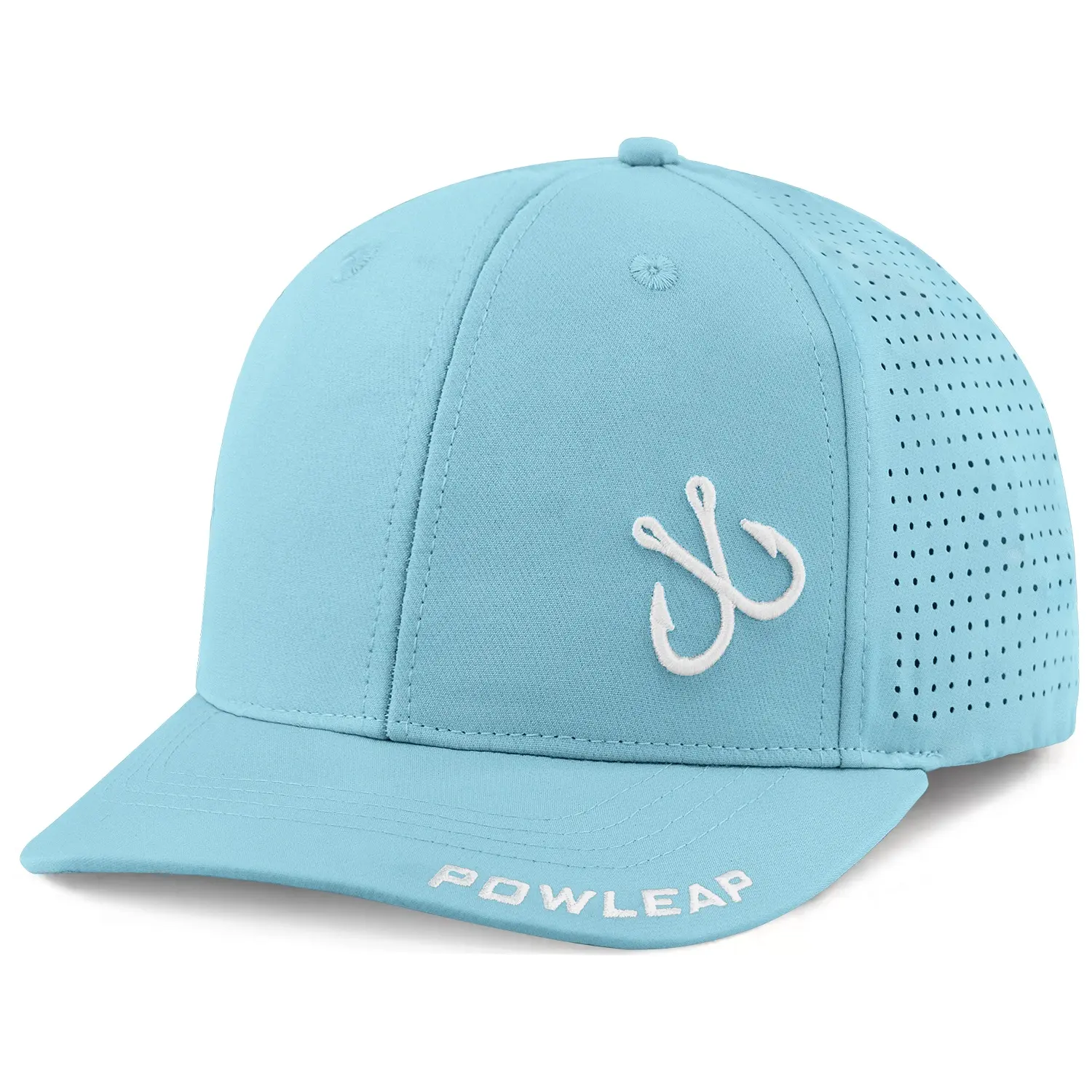 Özel Logo lazer kesim delinmiş delik delikli spor nefes şapka hızlı kuru Snapback nakış beyzbol düz kap şapka