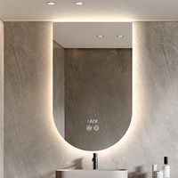 Miroir de salle de bain intelligent CF Custom avec éclairage LED 3 couleurs, anti-buée, mural, sans cadre, pour douche, avec éclairage intelligent