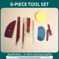 HUEVE – Ensemble de 6 outils de poterie avec manche en bois de séquoia, en acier inoxydable, pour la sculpture et le façonnage de l'argile, fournitures artistiques éducatives DIY