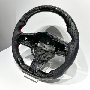 พวงมาลัยสปอร์ตหุ้มด้วยหนังคาร์บอนไฟเบอร์สีดำแบบกำหนดเองเหมาะสำหรับ Jaguar <span class=keywords><strong>XF</strong></span>-Type F-Pace E XE - Product Image 1