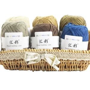 Fil <span class=keywords><strong>de</strong></span> <span class=keywords><strong>raphia</strong></span> fait <span class=keywords><strong>à</strong></span> la main, 100% Polyester, papier d'été, pour chapeau <span class=keywords><strong>de</strong></span> soleil, Crochet, nouvelle collection - Product Image 1