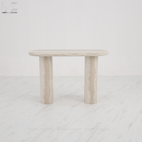Table console moderne de luxe en travertin, design peint, décoration simple de haute qualité Wabi Sabi pour le salon