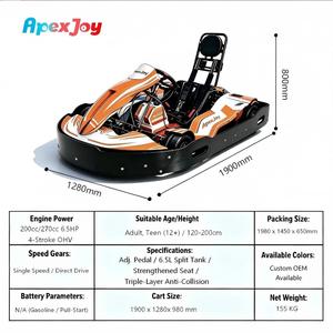 ApexJoy RACE GT PRO A3 - Go-Kart <span class=keywords><strong>de</strong></span> Carreras a Gasolina <span class=keywords><strong>de</strong></span> 200cc y 6.5HP, 68km/h, Triple Protección 30CrMo, Disco <span class=keywords><strong>de</strong></span> 17mm, Todoterreno, Venta al por Mayor B2B <span class=keywords><strong>de</strong></span> Fábrica - Product Image 2