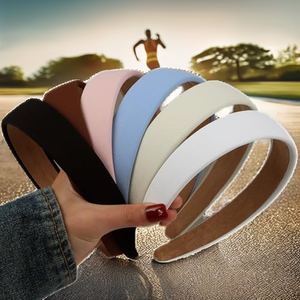 G.TANG LUCKYBOY Meilleure Vente Bandeau en Polyester pour Hommes et Femmes, Style Sportif, avec Double Cerceau Métallique pour Coiffure et Frange - Product Image 2