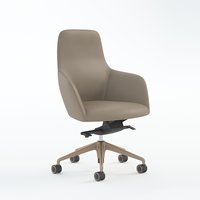 Chaise de bureau pivotante exécutive minimaliste personnalisée à dossier moyen et structure monobloc pour le bureau et la maison