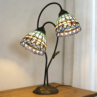 Lampe de table moderne de luxe en bronze avec dôme en verre teinté, idéale pour chambre principale, salon ou bureau
