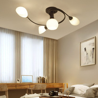 Plafonnier moderne de style nordique avec télécommande, alimenté par courant alternatif, en acier inoxydable, pour salon, salle à manger, chambre, couloir, balcon