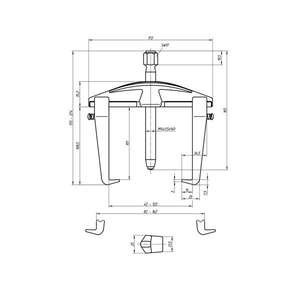 GEDORE - 1868152 Extractor universal 2 brazos Alta potencia-EAN 4036976113501 EXTRACTORES MECANICO - Product Image 5