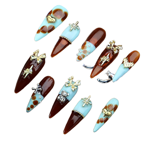 Ongles à presser personnalisés, collection Printemps 2026, <span class=keywords><strong>en</strong></span> promotion, faits main, avec dentelle <span class=keywords><strong>camélia</strong></span> et papillon rose, finition mate, couleur peau blanche, forme stiletto de 3,0 cm - Product Image 6