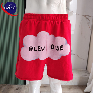 Manufacturer Streetwear Custom Logo Rhinestone <b>Sweatpants</b> French Terry Men's Pants Cotton Distressed Vintage Acid Wash <b>Shorts</b> - Product Image 1