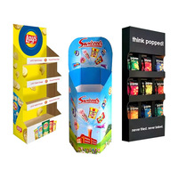 Étagère de présentation au sol en carton ondulé pour en-cas personnalisés, pain, biscuits, présentoir en carton, présentoir de vente au détail