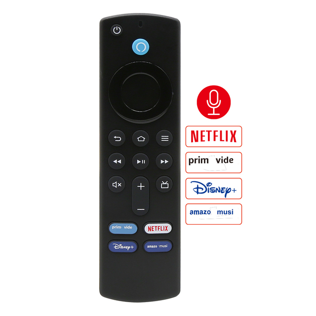 HUAYU AF-V5 TV Fire Stick 4K Voice Remote Control with Automatic Fixed & Rolling Code Metal Wireless Replacement One for All