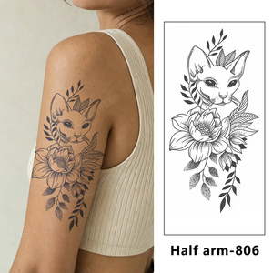 Tatuaje Semipermanente Personalizado al por Mayor, Diseño Gótico de Serpiente y Rosa, Tinta Natural a Base de Plantas, Duración de 15 Días - Product Image 2