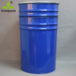 Usine en gros vide <span class=keywords><strong>60</strong></span> <span class=keywords><strong>litres</strong></span> tambour rond en acier bleu avec couvercle à anneau de verrouillage seau rond en métal 60L de bonne qualité pour la peinture - Product Image 5