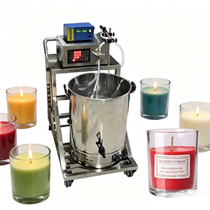 Macchina per la produzione di candele profumate <span class=keywords><strong>a</strong></span> pilastro in barattolo, con pompa <span class=keywords><strong>a</strong></span> ingranaggi, per paraffina calda, cera d'api e soia, con funzioni di riempimento, fusione e miscelazione - Product Image 2