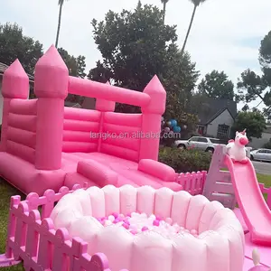 商用PVC充气弹跳城堡热粉色充气房屋婚礼跳跃出售