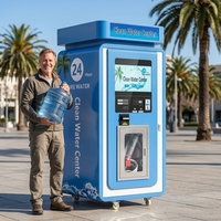 Máquina expendedora de agua de autoservicio de acero inoxidable con filtración RO y autolimpieza para supermercados y centros comerciales