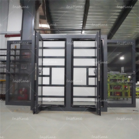 Ventana de Estilo Industrial Instime Crittall, Diseño de Ventana de Acero Antiguo, Ventana Abatible de Aluminio con Marco Delgado y Rotura de Puente Térmico