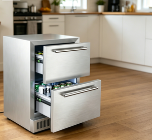 Réfrigérateur commercial à double tiroir en acier inoxydable, prix compétitif direct usine, pour boissons, à placer sous le comptoir - Product Image 1