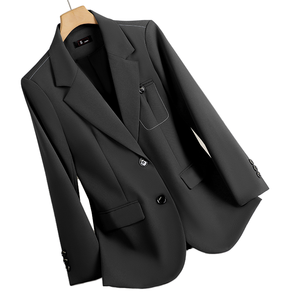 2025 New Spring and Autumn Collection Senior <strong>Grey</strong> Blue <strong>Women's</strong> Suit Jacket with Korean Temperament Casual Loose <strong>Blazers</strong> - Product Image 6
