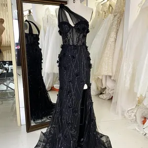 Long lanh 3D hoa Một Vai Nàng Tiên Cá chính thức buổi tối prom Dresses 2023