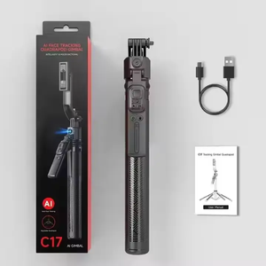Stabilisateur de cardan C17 AI avec suivi du visage, trépied pliable à 360 degrés et perche à selfie avec télécommande pour appareil photo numérique et vlogging - Product Image 3