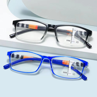 Lunettes de lecture multifocales anti-lumière bleue, progressives, près et loin, bloquant les rayons bleus, lunettes carrées, protection des yeux, ultralégères