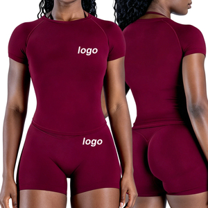 T-<span class=keywords><strong>shirt</strong></span> de <span class=keywords><strong>sport</strong></span> sans couture à manches courtes et col rond pour <span class=keywords><strong>femme</strong></span>, haute élasticité, respirant, idéal pour le fitness, le yoga, la course à pied – Nouvelle collection très prisée - Product Image 1