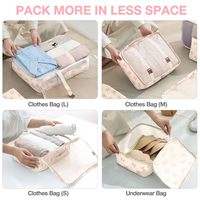 Organisateur de pochettes de compression pour bagages de voyage 8 ensembles de cubes d'emballage dans un sac de voyage léger et résistant