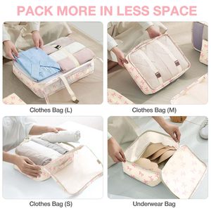 Organizador de bolsas de compresión para equipaje de viaje, juegos de 8 piezas, cubos de embalaje en bolsa de viaje, resistente, ligero - Product Image 4