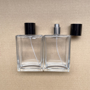 Bán Buôn Sang Trọng Tùy Chỉnh Hương Thơm 100Ml Chai Nước Hoa Thủy Tinh Phẳng Hình Vuông Bơm Lại Rỗng Với Bơm Màu Đen Phun Có Nắp Đậy - Product Image 1