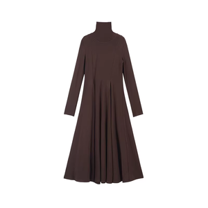 महिलाओं शरद ऋतु और सर्दियों के लिए उच्च गर्दन वाले आंतरिक पहनने वाली लंबी आस्तीन की पोशाक, कोरियन शैली हाई-एंड ढीले-लाइन बेस लंबी पोशाक - Product Image 6