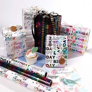 Papier d'emballage d'anniversaire jetable de haute qualité en gros, rouleaux de papier artisanal, artisanat supérieur, couleur or, emballage - Product Image 4