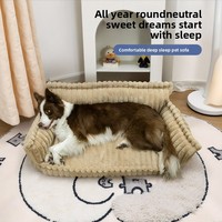 Cama de Perro de Felpa Personalizable con Logotipo OEM, Sofá Cama de Lujo, Tamaño Grande, Ecológica, Suave, Cómoda, Portátil para Invierno, con Almohadas Antideslizantes