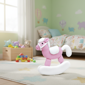 Caballo Balancín Rosa para Jóvenes Jinetes, Máquinas de Diversión para Montar - Product Image 3