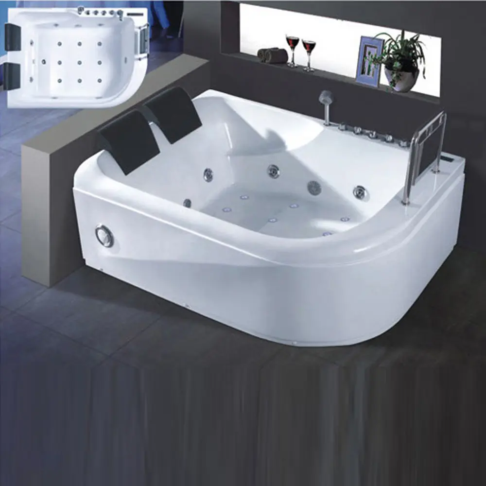 Балисовая ванна для ванной комнаты, 1,8 м, белая, две подушки, 2 человек, с ТВ-массажем, Бесплатная стандартная угловая Ванна с гидромассажем