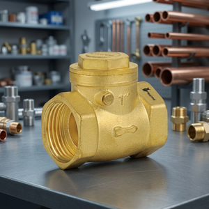 All Copper <b>Swing</b> Type Horizontal Check Valve 1/2" 3/4" 2" Thickened Brass Manual Power Non-Return One-Way Angle for Water Oil - Product Image 3