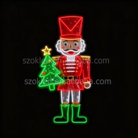 Marcos de Fotos LED 2D con Motivo de Grinch, Multicolores, Comerciales, para Exteriores, Decoraciones Navideñas con Clasificación IP65
